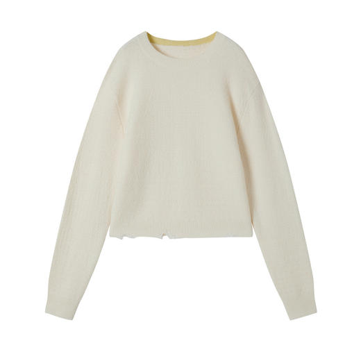 谜底套头针织衫长袖2025年冬季新品蓬松保暖圆领毛衣女254MZ1899 商品图4