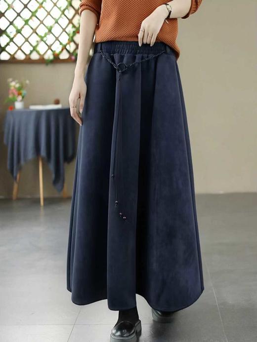 【秋上新】2025新品6935麂皮绒有口袋品质半身裙-喜出 商品图2