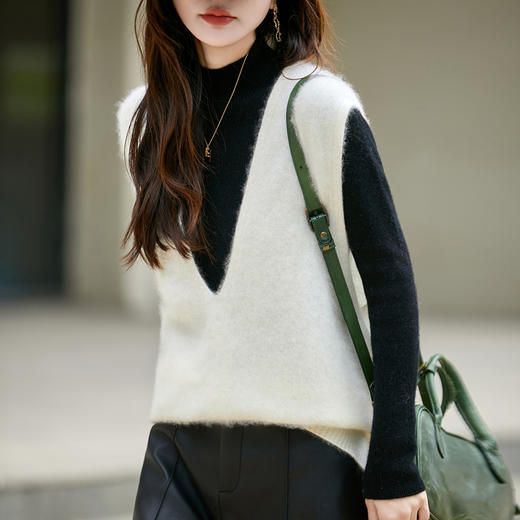 馥迦慵懒软糯拉绒拉毛无缝羊毛衫 商品图11