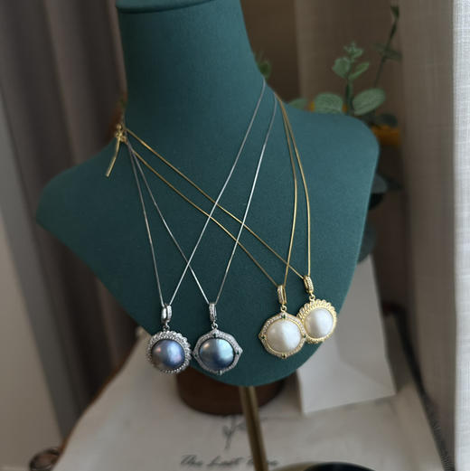 甄珠贝 出口外贸订单 海水马贝吊坠 强光，基本无暇或微微瑕 万能吊坠头 精致感满满的合金配件（不含925银链） 商品图4