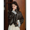 鹿向南「月光罗曼」气质黑色皮衣减龄休闲气质复古外套上衣女初秋 商品缩略图0