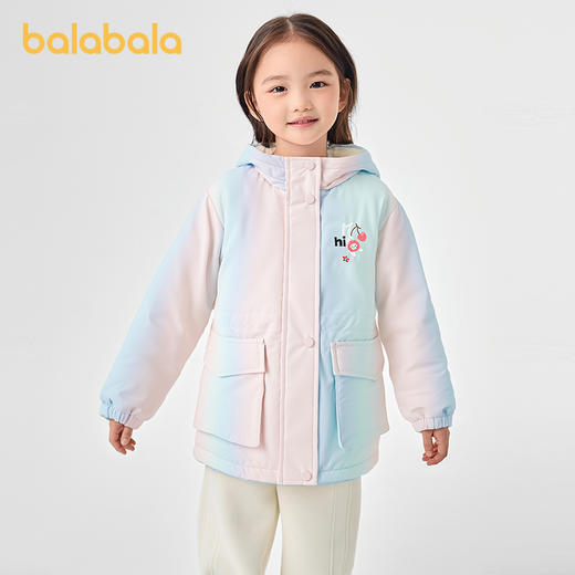 巴拉巴拉童装女童棉服冬儿童连帽外套防泼水透湿百搭甜美上衣小童 商品图1