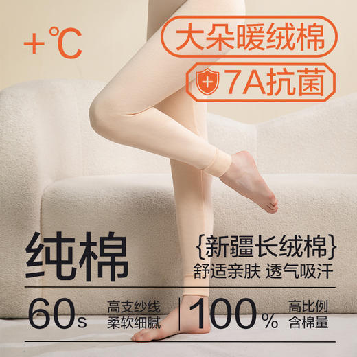 【雅鹿秋裤女士保暖裤】纯棉薄款修身 秋冬内穿打底裤女款 棉毛衬裤全棉多款颜色可选 商品图1