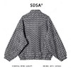 SDSA秋冬新款痞帅男装潮牌撞色满印字母拉链立领夹克百搭时尚外套 商品缩略图4