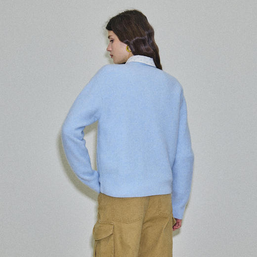 谜底套头针织衫长袖2025年冬季新品蓬松保暖亲肤毛衣女254MZ1858 商品图2