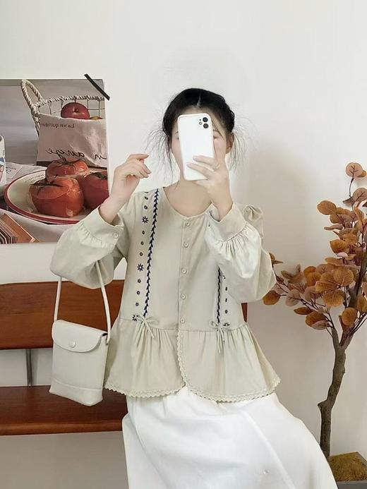 12.12错过没有！清货不退 绣花~【重工刺绣小衫】6533秋季新品重工绣花长袖小衫-喜出 商品图2