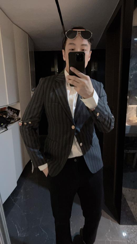 T&B袖箍条纹羊毛西装外套 商品图5