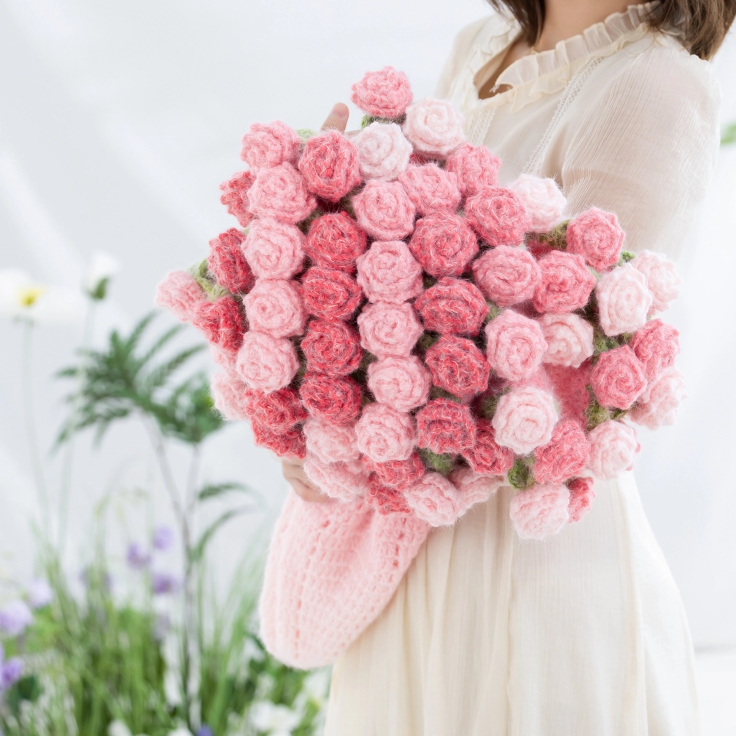 苏苏姐家梦羽玫瑰花束毯线材组合手工编织DIY打发时间送礼物