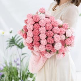 苏苏姐家梦羽玫瑰花束毯线材组合手工编织DIY打发时间送礼物