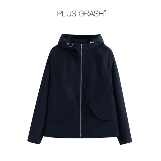 PLUS CRASH秋季新款高智老钱风极简香蕉袖连帽风衣夹克男女同款 商品图3