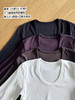 春秋打底｜显瘦锁骨杀~鹅蛋大领口长袖T恤打底衫包邮+三天无理由退换】 商品缩略图2