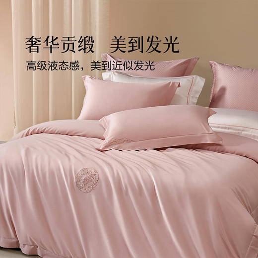 百丽丝家纺80S轻奢长绒棉简约贡缎四件套 商品图3
