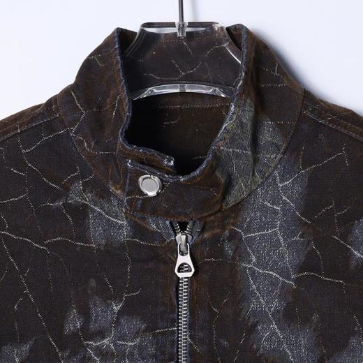 533108SDSA男士秋冬新款痞帅男装韩版潮牌扎染纹理拉链立领夹克宽松百搭 商品图2