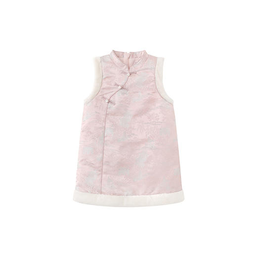 英氏女童连衣裙背心裙冬季保暖夹棉新年拜年短裙女孩女宝宝新款 商品图4