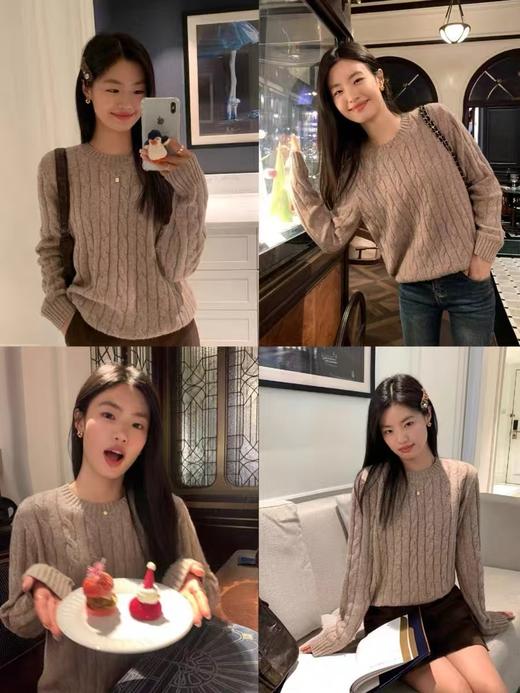 进口澳洲羊毛上羊绒拧花经典毛衣 商品图7