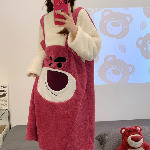 【GZ】无忧购秋冬珊瑚绒宽松大码睡裙卡通家居服可外穿（截单后3-5天发货) 商品图2