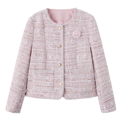 HR YJLY8621气质简约小香单排扣法式短外套 商品图4