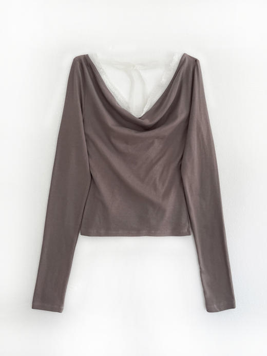 Kaiy Xiao 魔法系列 纯色花边后背系带长袖 商品图5