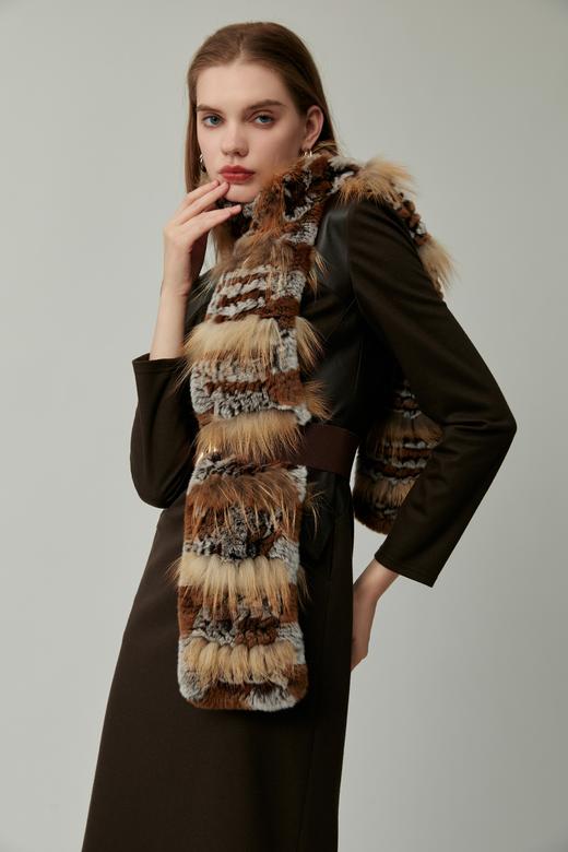 SAFICOO 时尚气质 手工编织皮毛围脖 商品图2