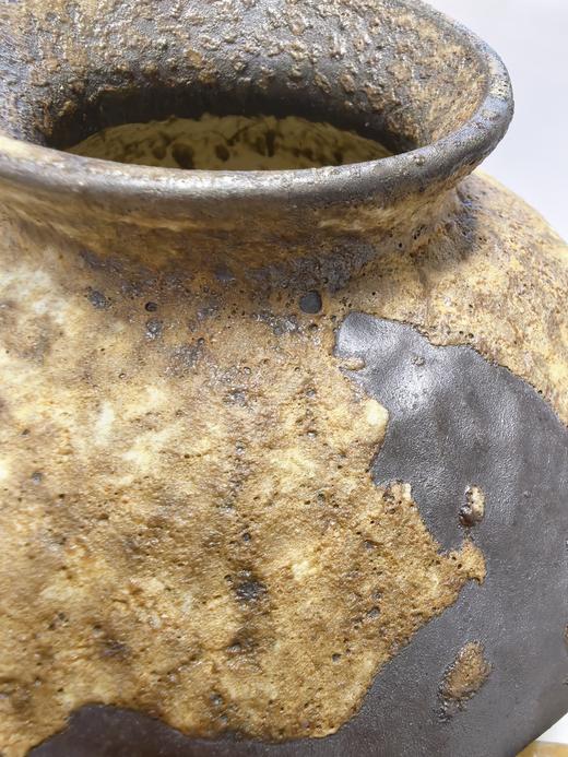 米马杂货 复古陶瓷花瓶 粗陶瓶摆件 单色釉瓷 宽体瓶 商品图1