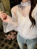 张心子【长期主义】法式半高领荷叶边打底衫百搭上衣 U2510018 商品缩略图1