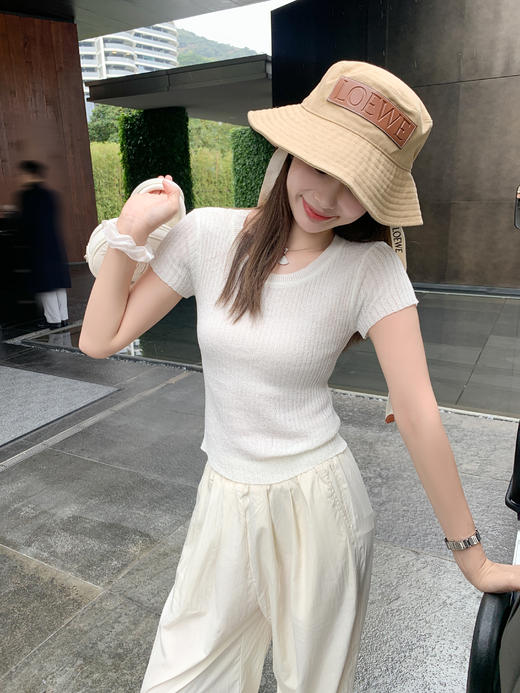 <曾小咸推荐>现货秒杀！微信超特价！2色短款短袖针织衫 日常119.99 立减60 秒杀59.99！ 商品图12