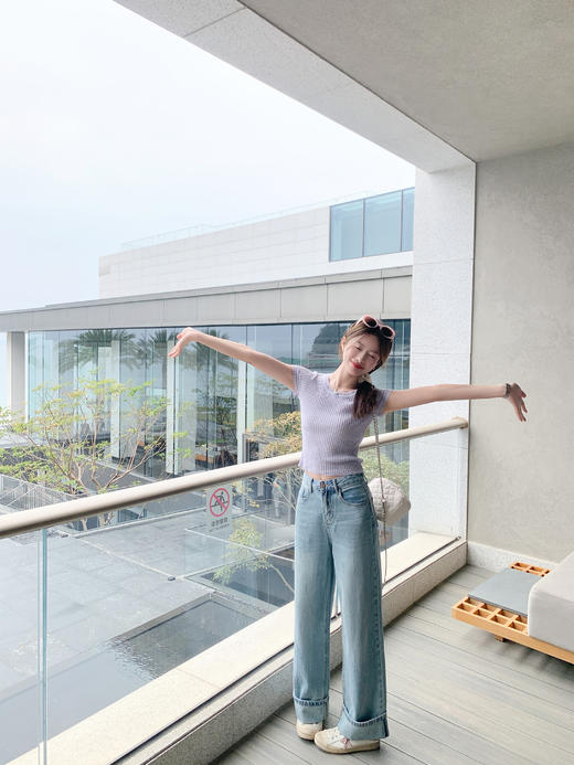 <曾小咸推荐>现货秒杀！微信超特价！2色短款短袖针织衫 日常119.99 立减60 秒杀59.99！ 商品图11