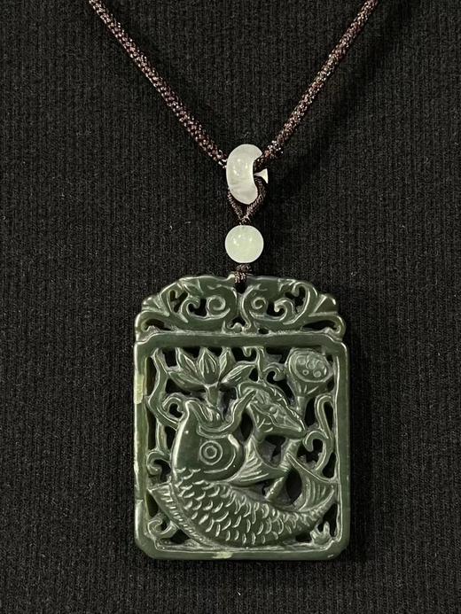 和田镂雕莲花鲤鱼图方牌，顺丰包邮 商品图14