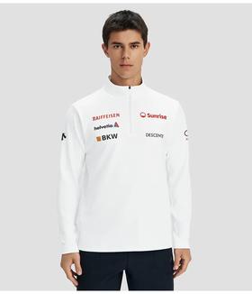 迪桑特运动休闲男士半拉链薄绒保暖内搭长袖针织衫半高领卫衣