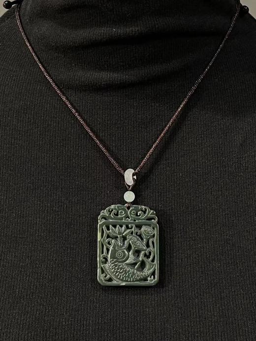 和田镂雕莲花鲤鱼图方牌，顺丰包邮 商品图9