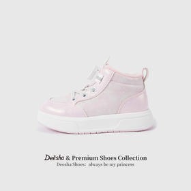 笛莎Deesha 女童童鞋2025冬季新款加绒高帮板鞋