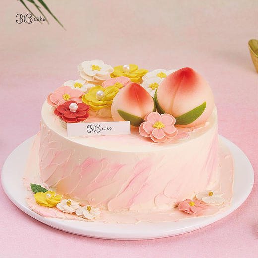 福桃献瑞 ‧ 韩式裱花鲜果蛋糕，可选1.5/2.5/6磅  | 36 CAKE 商品图4