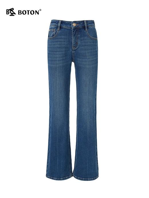 波顿女士秋冬微喇牛仔长裤柔暖百搭加绒弹力修身直筒显瘦款LE303323 商品图5