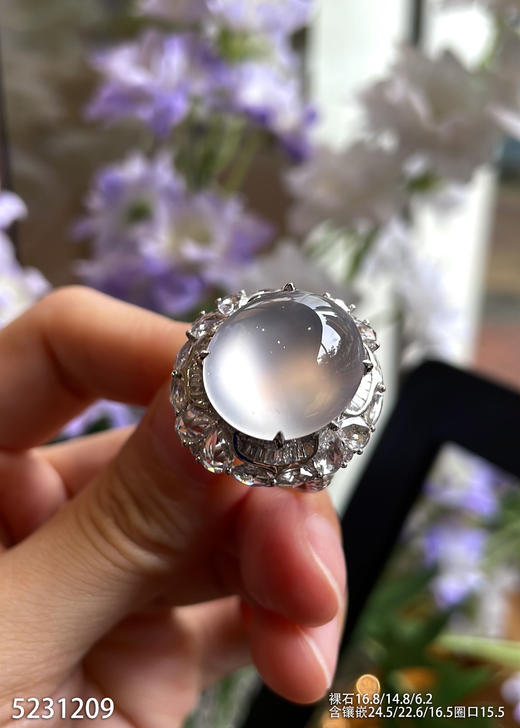 玻璃种蛋面戒指【5231209】具体价格微信咨询 商品图1