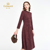 乔万尼2025秋新品美学设计复古小立领A型收腰连衣裙ED3E296 商品缩略图2