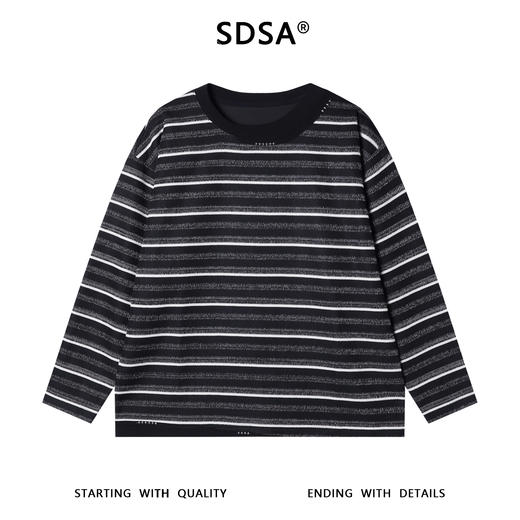 53286SDSA秋冬新款痞帅男装韩版撞色条纹圆领卫衣百搭潮牌情侣套头上衣 商品图1