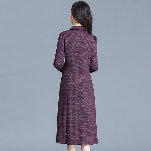 QYM 725022-Y时尚气质连衣裙衬衣领格纹裙厚款休闲裙 商品图2