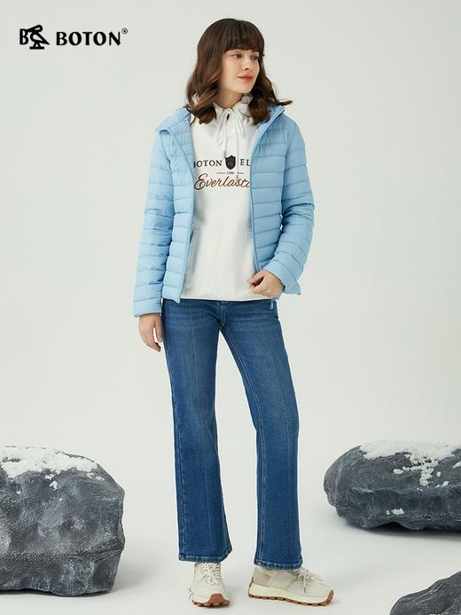 波顿女士秋冬微喇牛仔长裤柔暖百搭加绒弹力修身直筒显瘦款LE303323 商品图2