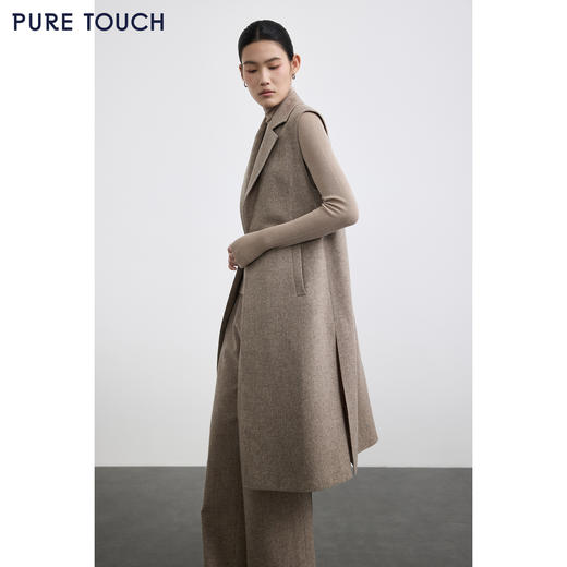PURE TOUCH女装 25秋冬新款羊毛混纺西装马甲长款OL通勤外搭马甲 商品图4