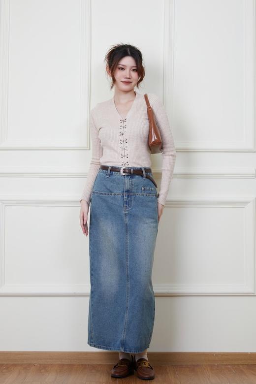 LNNNS 燕麦色勾扣针织修身上衣 18854 商品图3