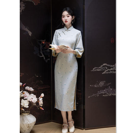 GX淑女范倒大袖旗袍2025秋季新款日常穿改良新中式气质连衣裙 商品图2