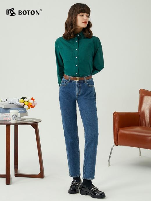 波顿女士秋冬哈伦牛仔裤复古肌理棉料修身藏肉显瘦款LE306323 商品图2