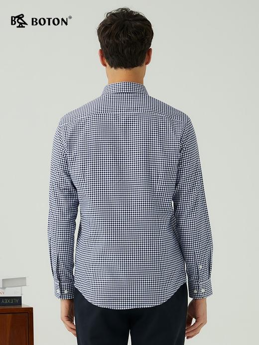 波顿男士春秋冬 衬衫 磨毛格纹修身 柔适英伦风休闲长袖款MS710323 商品图2