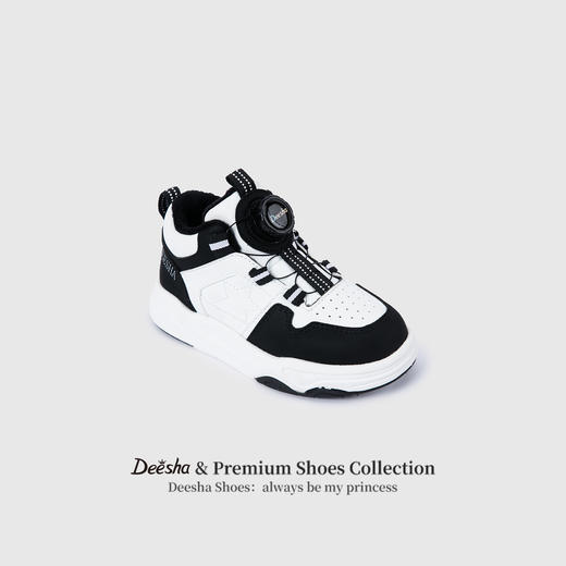 笛莎Deesha 女童童鞋2025冬季新款加绒休闲高帮板鞋 商品图1