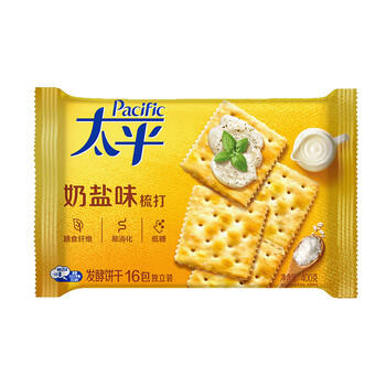 太平苏打饼干低糖酵母奶盐味400g易消化含膳食纤维休闲零食早餐下午茶 商品图0