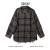 SC3052SDSA秋冬新款痞帅男装嘻哈街头泼墨磨破流苏纽扣翻领长袖衬衫百搭 商品缩略图4
