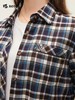 波顿女士春秋冬 格纹衬衫 舒挺随搭 合身磨毛翻领长袖款LS020324 商品缩略图4