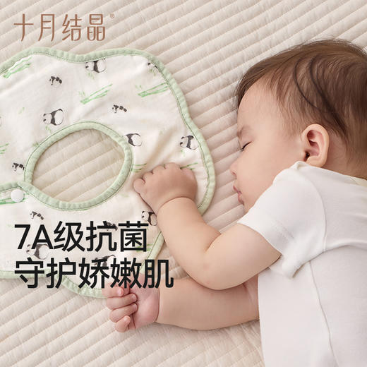 宝宝围嘴吃饭口水巾纯棉围兜防水新生婴儿可旋转春秋季 商品图2