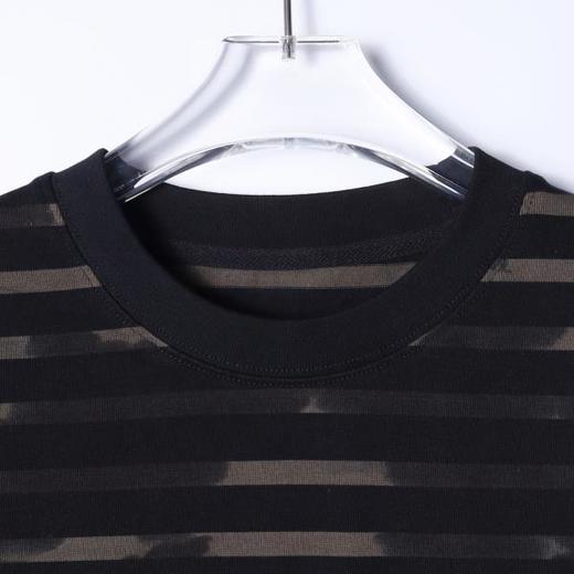 SDSA男士秋冬新款痞帅男装韩版扎染晕染撞色条纹圆领长袖T恤百搭 商品图1