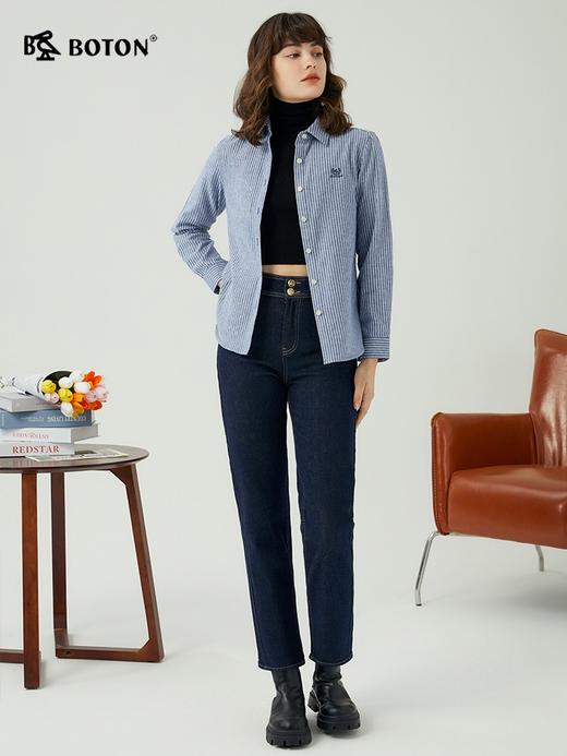[不褪色]波顿女士秋冬季中高腰宽松直筒小锥形牛仔裤LE302323 商品图2